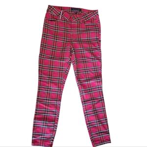 Tommy Hilfiger Red Plaid Stretch Crop Pants Womens 6